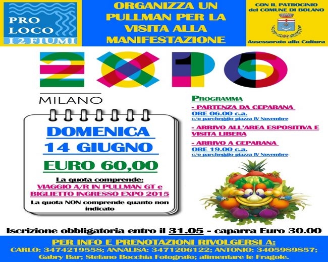 Milano, direzione Expo, con la Pro Loco I due fiumi