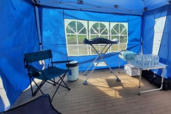 La Tenda Blu del CISOM alla fiera delle nocciole a Sarzana