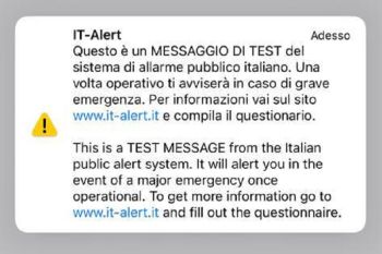 Oggi il test del sistema di allarme anti-catastrofi “IT-alert” nella provincia spezzina