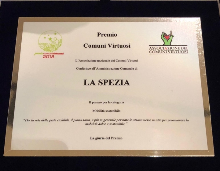 Il Comune della Spezia vince il  premio &quot;Mobilità sostenibile&quot;