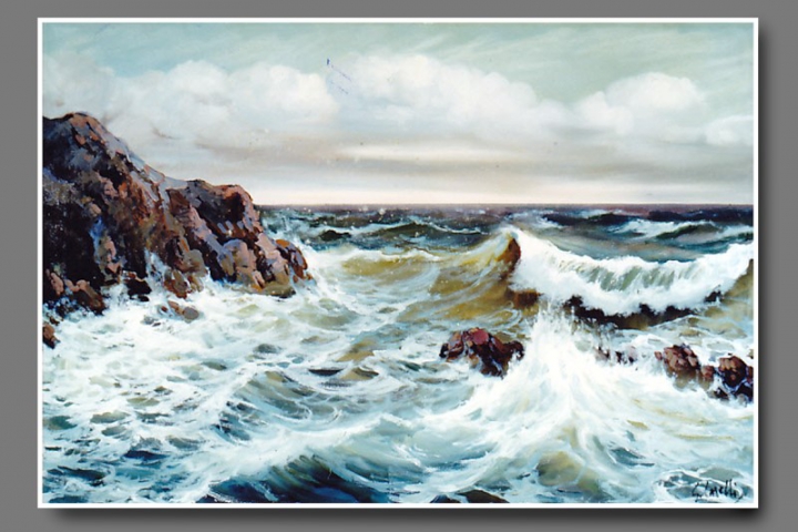 Mareggiata, il dipinto di Giuseppe Caselli (1955)