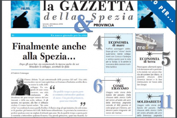 24 febbraio 2006: 15 anni fa il primo numero (cartaceo) de &quot;La Gazzetta della Spezia &amp; Provincia&quot;