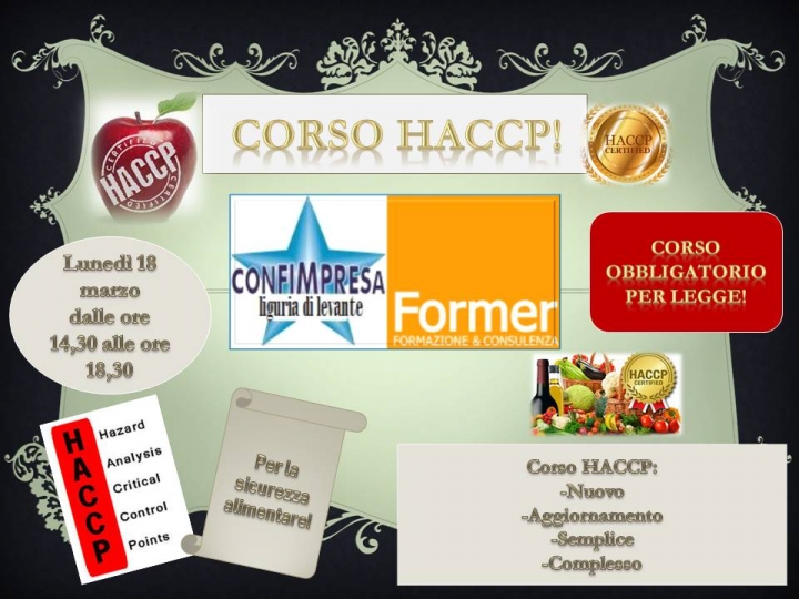 18 marzo parte il corso Haccp Confimpresa!