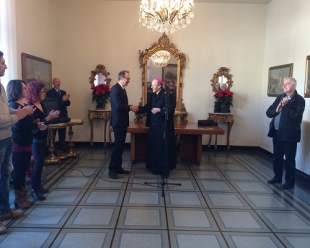 Sua Eccellenza il Vescovo Monsignor Luigi Ernesto Palletti in visita al Comune della Spezia