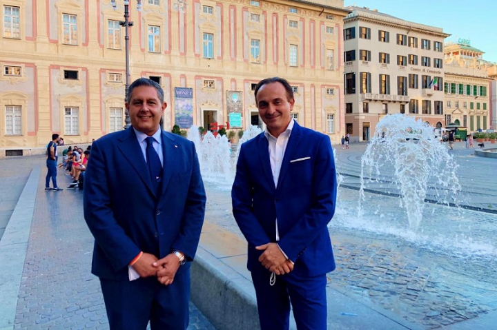 Il presidente di Regione Liguria Giovanni Toti e il presidente di Regione Piemonte Alberto Cirio